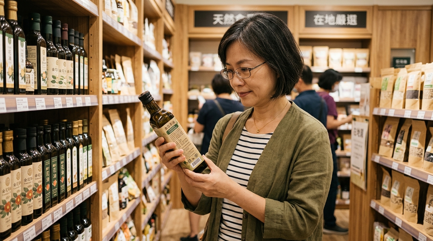 消費者選購苦茶油認明產地標章