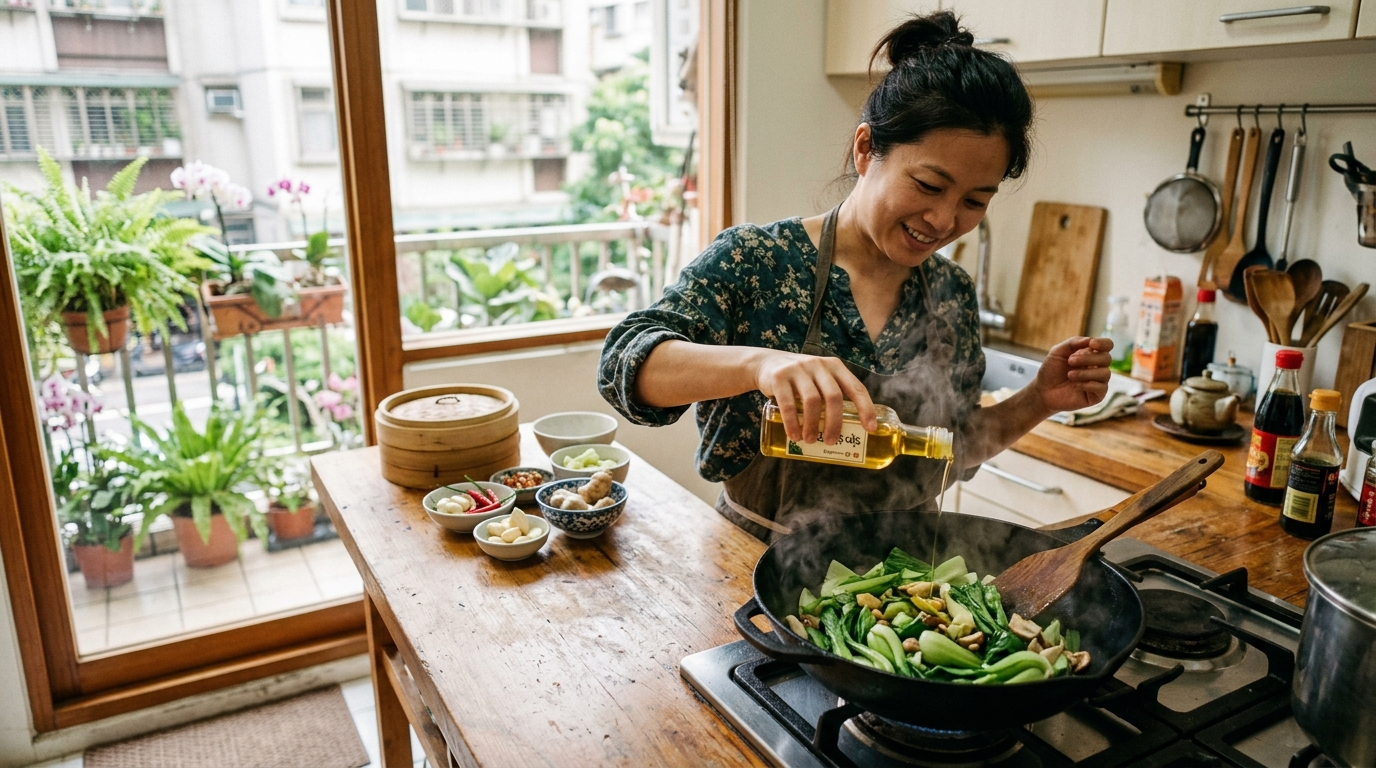 台灣家庭用苦茶油料理