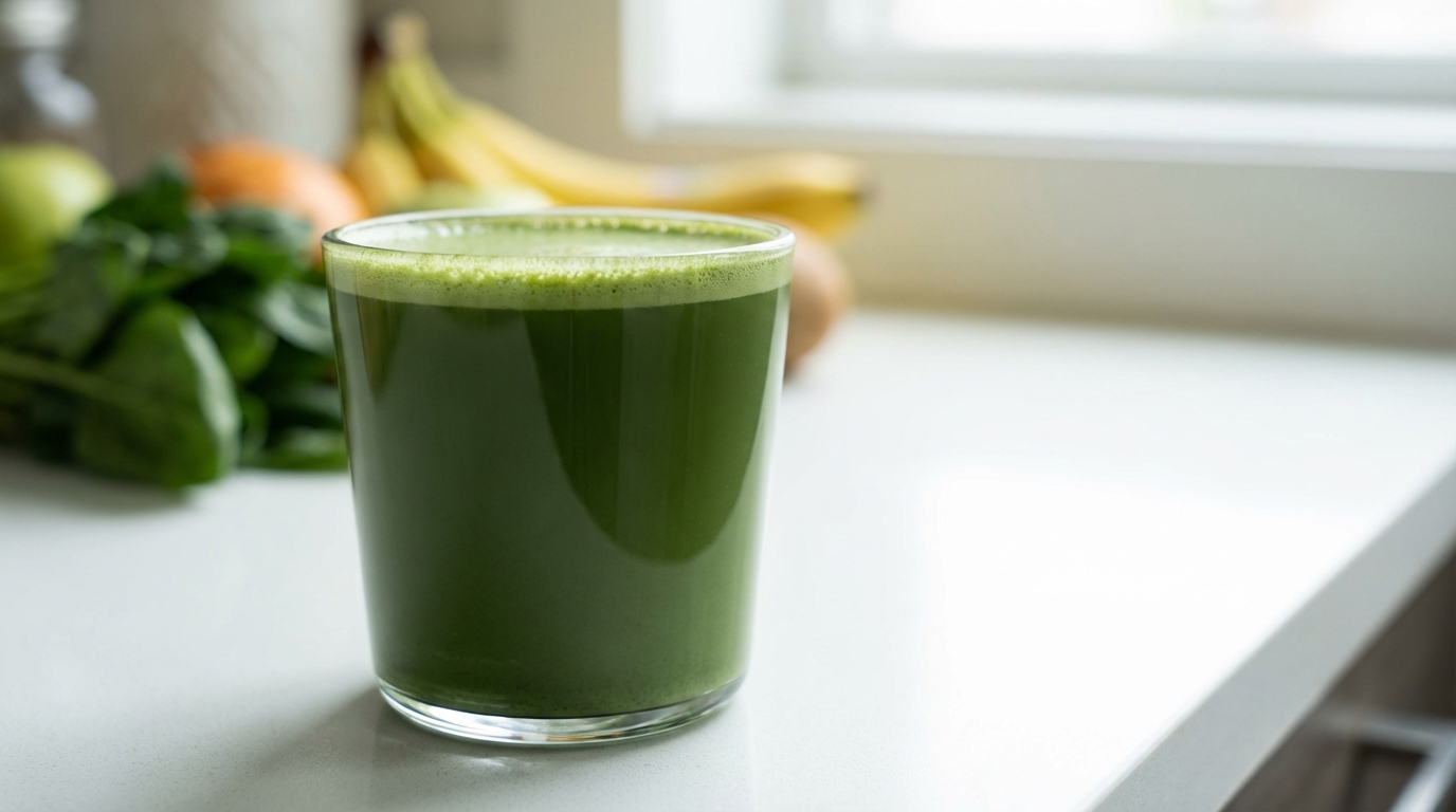 滑順綠拿鐵特寫