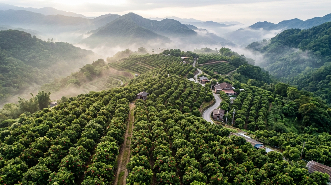 台灣楊梅果園 山坡產地